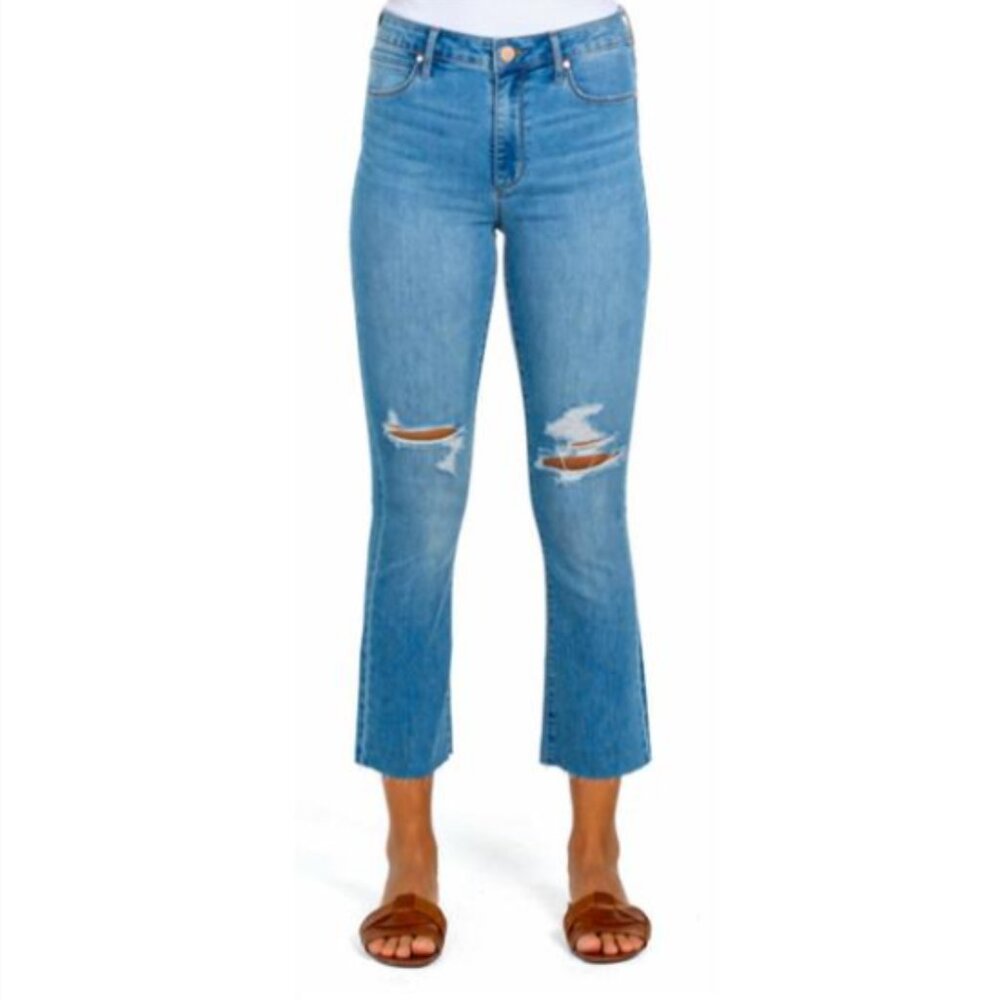 NWT Articles of Society High Rise Crop Flare Jeans in Medium Wash Size 29